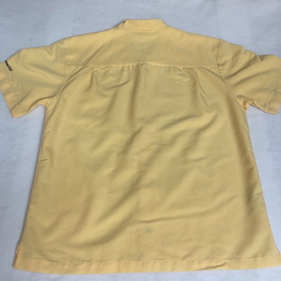 #73 Cubavera Rayon Home Aid Short Sleeve Button Front Shirt Men's Size L Yellow - Picture 9 of 9